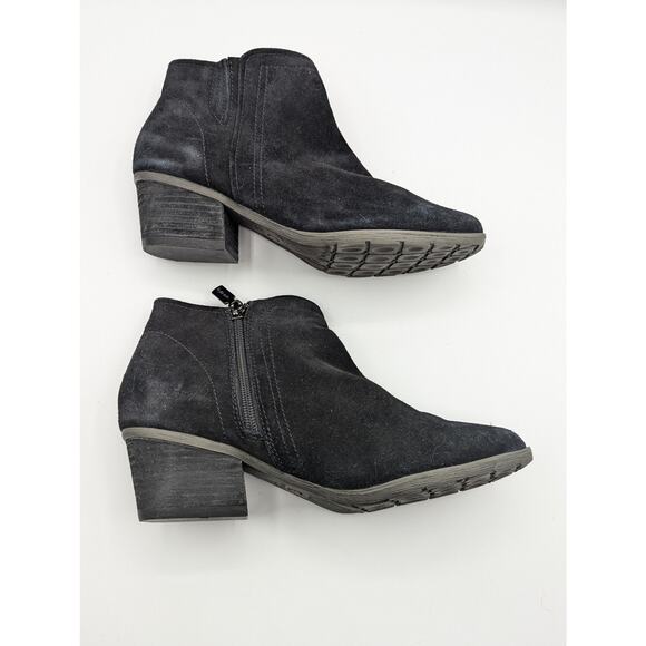 Blondo | Waterproof Chelsea Boots Black Suede Block Heel Ankle Bootie | Size 8.5 - Picture 5 of 8